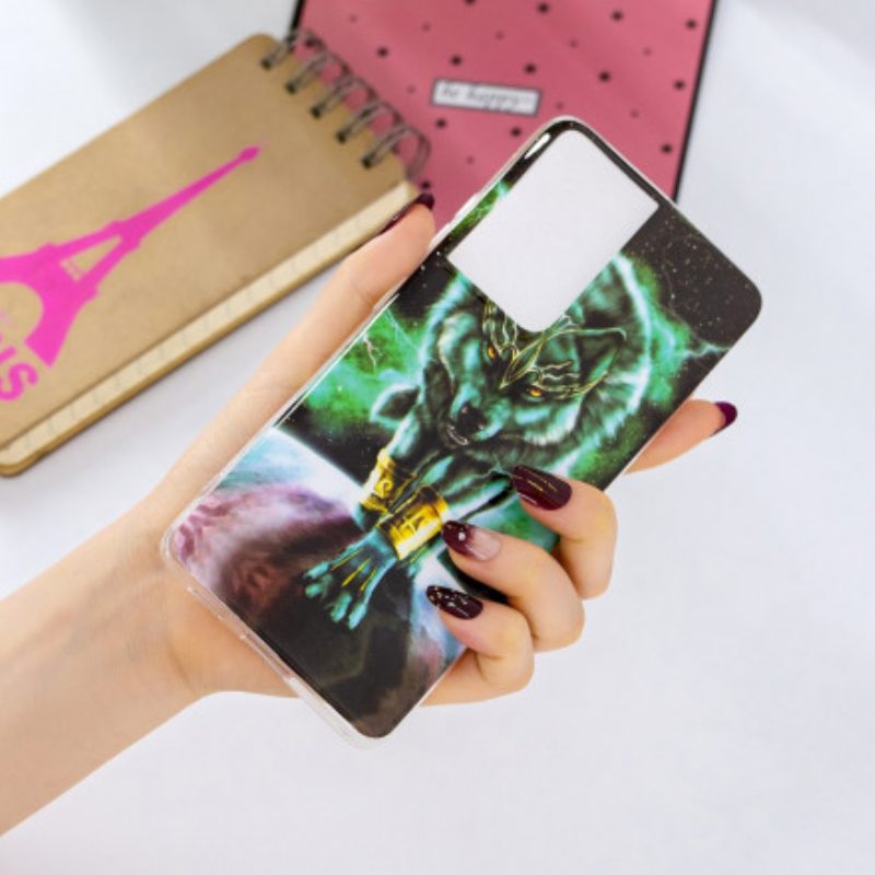 Case Samsung Galaxy S21 Ultra 5G Fluoresoiva Wolf-sarja