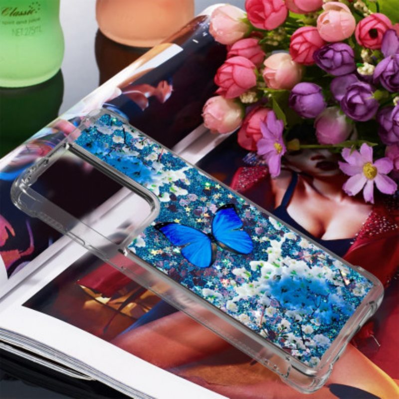Case Samsung Galaxy S21 Ultra 5G Glitter Blue Perhoset