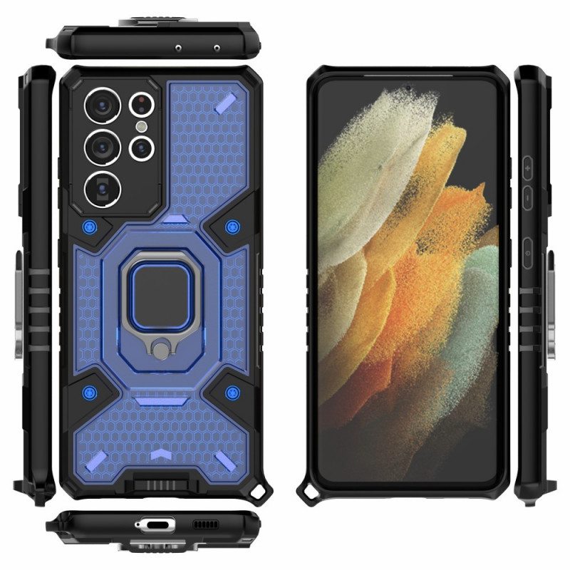 Case Samsung Galaxy S21 Ultra 5G Hunajakenno Renkaalla