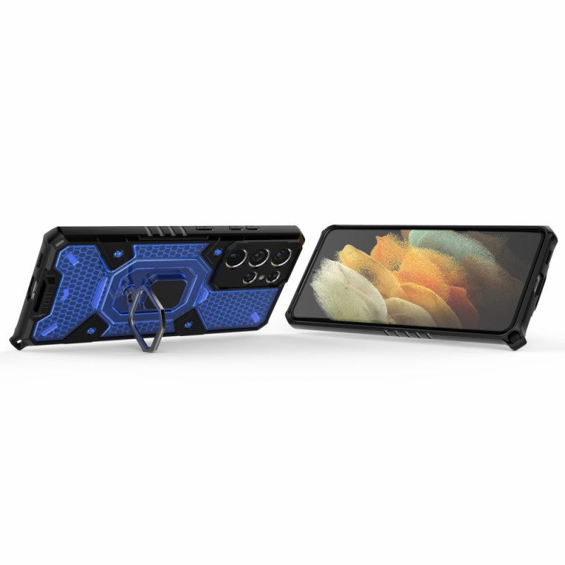 Case Samsung Galaxy S21 Ultra 5G Hunajakenno Renkaalla