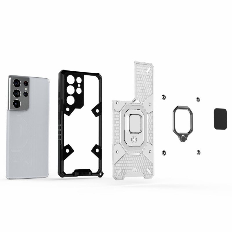 Case Samsung Galaxy S21 Ultra 5G Hunajakenno Renkaalla