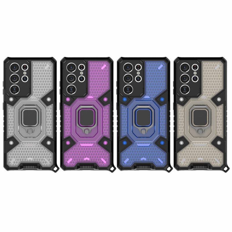 Case Samsung Galaxy S21 Ultra 5G Hunajakenno Renkaalla