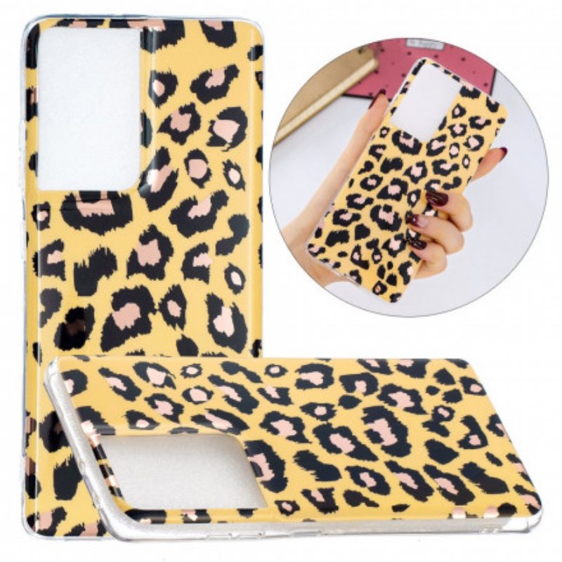Case Samsung Galaxy S21 Ultra 5G Leopard-tyylinen Marmori