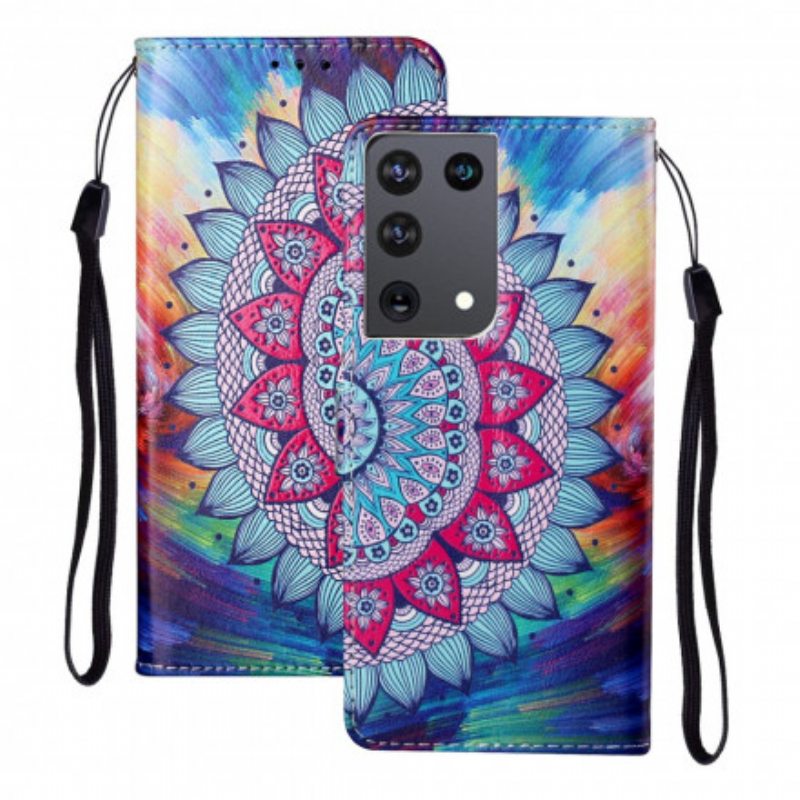 Flip Case Samsung Galaxy S21 Ultra 5G Kuningas Mandala