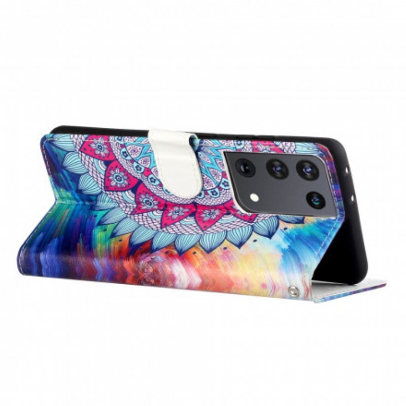 Flip Case Samsung Galaxy S21 Ultra 5G Kuningas Mandala