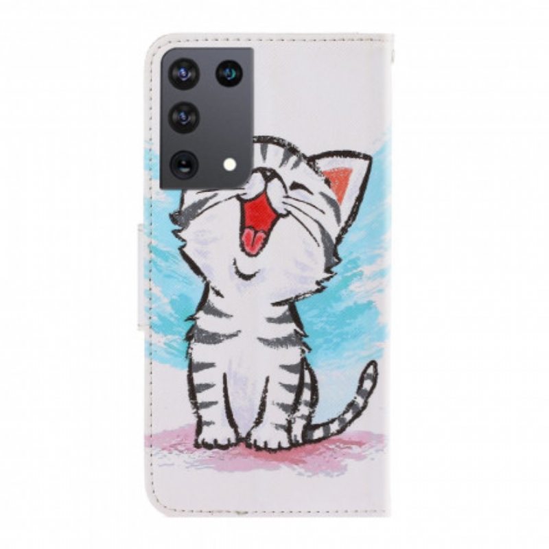 Kotelot Samsung Galaxy S21 Ultra 5G Suojaketju Kuori Strappy Color Kitten