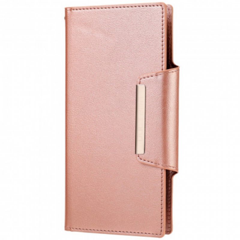 Kuori Flip Case Samsung Galaxy S21 Ultra 5G Irrotettava Hopeanvärinen Lukko