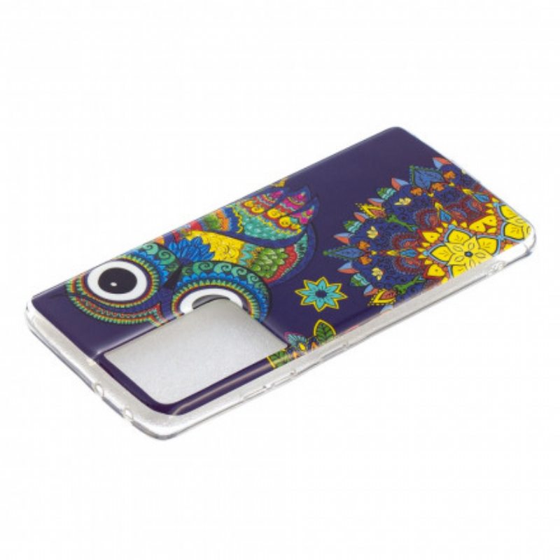 Kuori Samsung Galaxy S21 Ultra 5G Fluoresoiva Pöllön Mandala