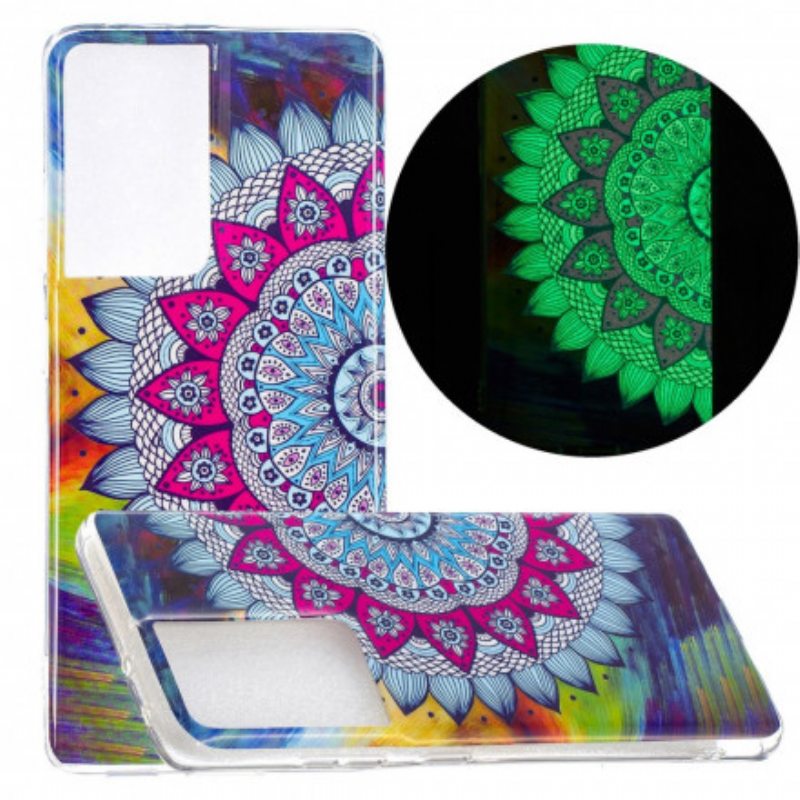 Kuori Samsung Galaxy S21 Ultra 5G Fluoresoiva Värillinen Mandala