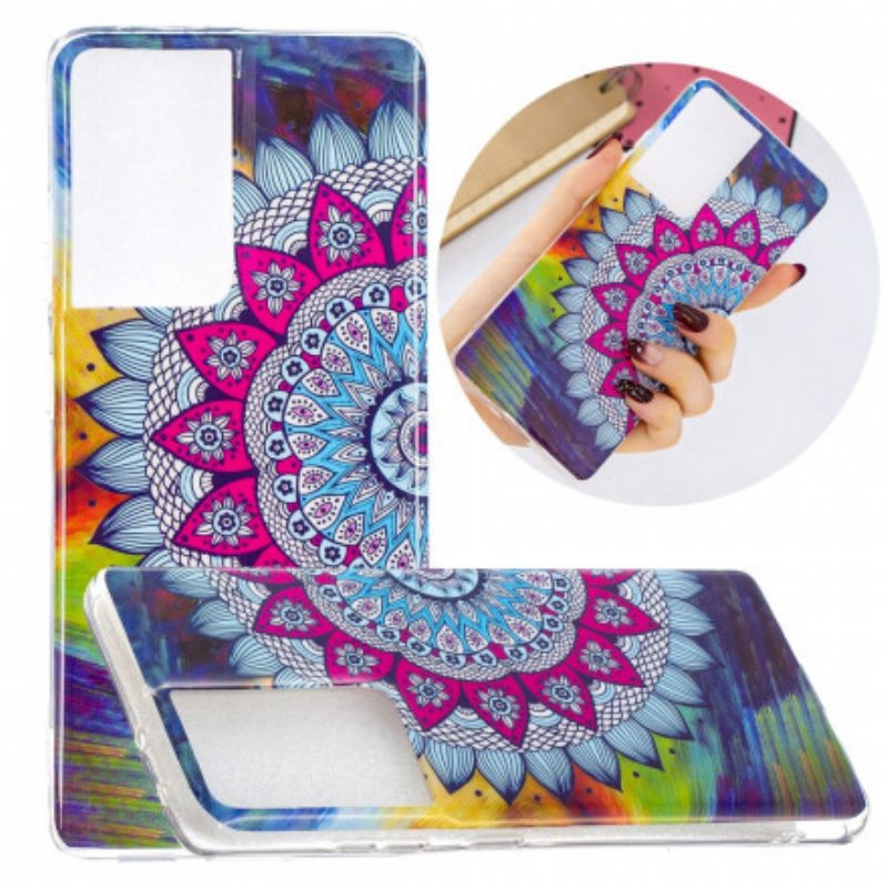 Kuori Samsung Galaxy S21 Ultra 5G Fluoresoiva Värillinen Mandala