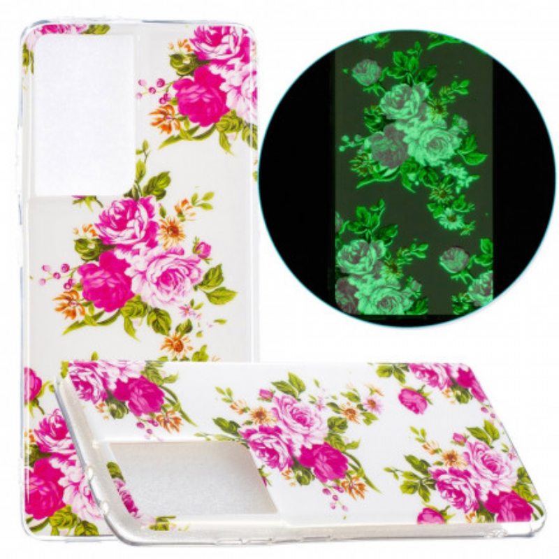 Kuori Samsung Galaxy S21 Ultra 5G Fluoresoivat Liberty Flowers