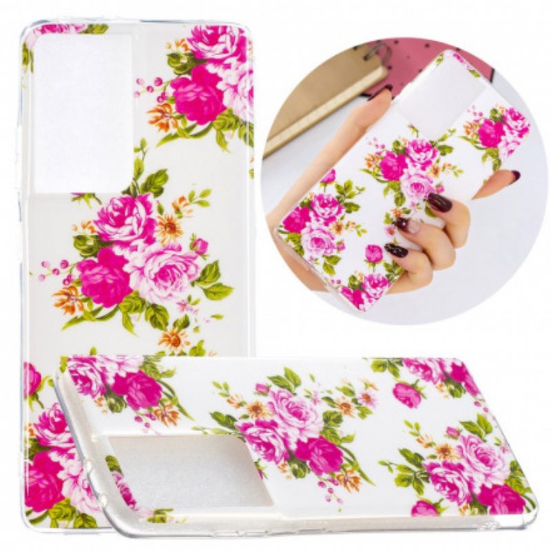 Kuori Samsung Galaxy S21 Ultra 5G Fluoresoivat Liberty Flowers