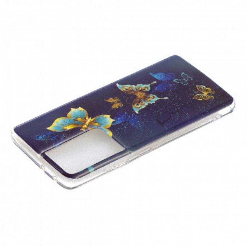 Kuori Samsung Galaxy S21 Ultra 5G Fluoresoivat Perhoset -sarja