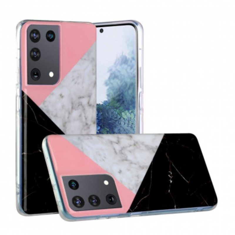 Kuori Samsung Galaxy S21 Ultra 5G Geometrinen Marmoriefekti