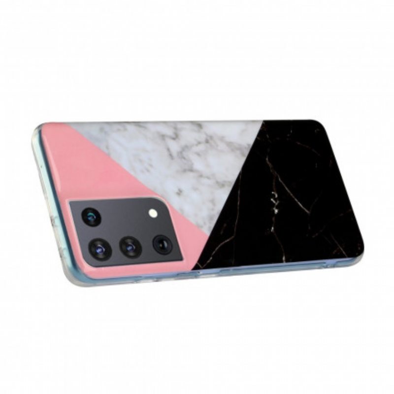 Kuori Samsung Galaxy S21 Ultra 5G Geometrinen Marmoriefekti