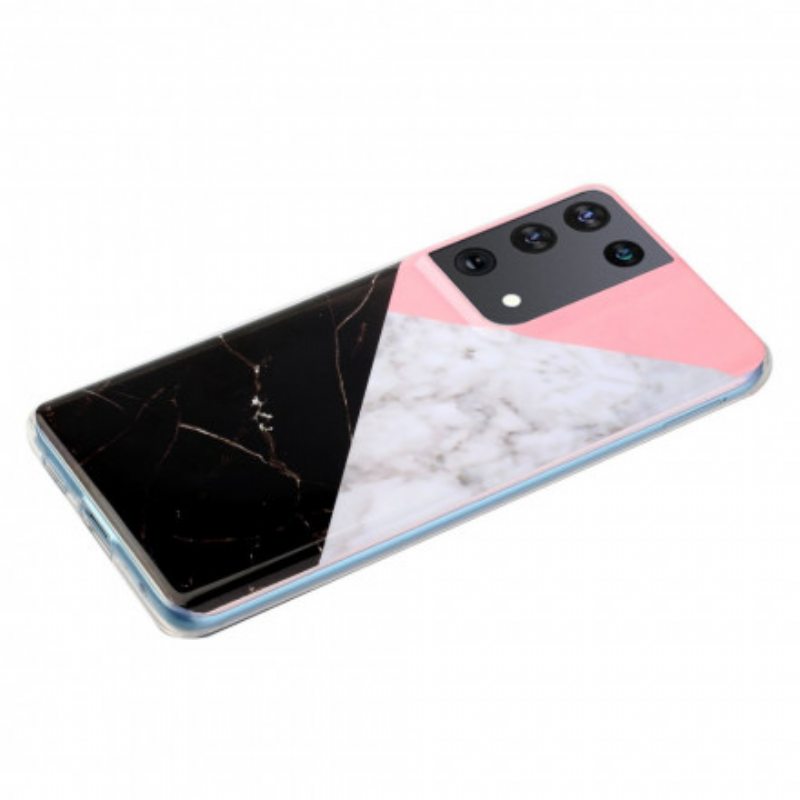 Kuori Samsung Galaxy S21 Ultra 5G Geometrinen Marmoriefekti