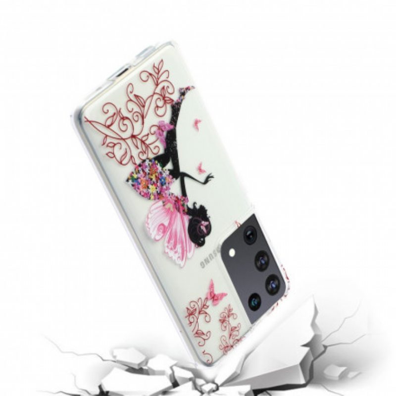 Kuori Samsung Galaxy S21 Ultra 5G Läpinäkyvä Kukkakeiju