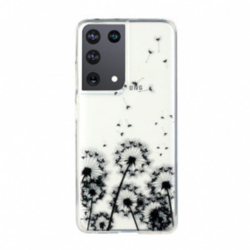 Kuori Samsung Galaxy S21 Ultra 5G Saumattomat Mustat Voikukat