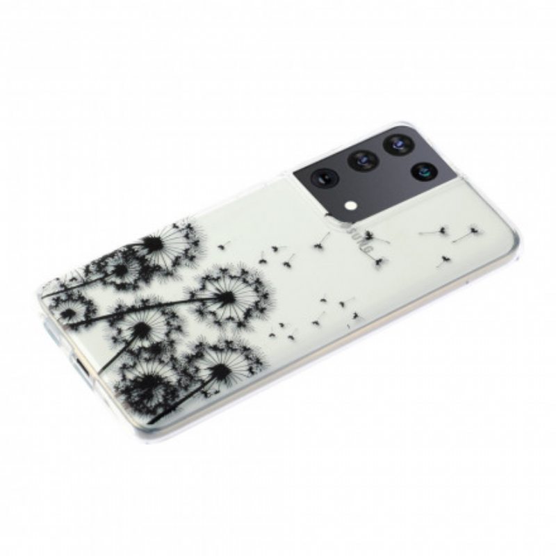 Kuori Samsung Galaxy S21 Ultra 5G Saumattomat Mustat Voikukat