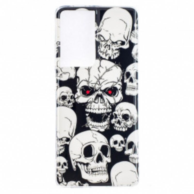 Kuori Samsung Galaxy S21 Ultra 5G Varoitus Fluoresoivat Kallot