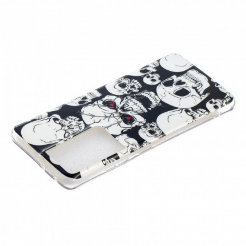 Kuori Samsung Galaxy S21 Ultra 5G Varoitus Fluoresoivat Kallot