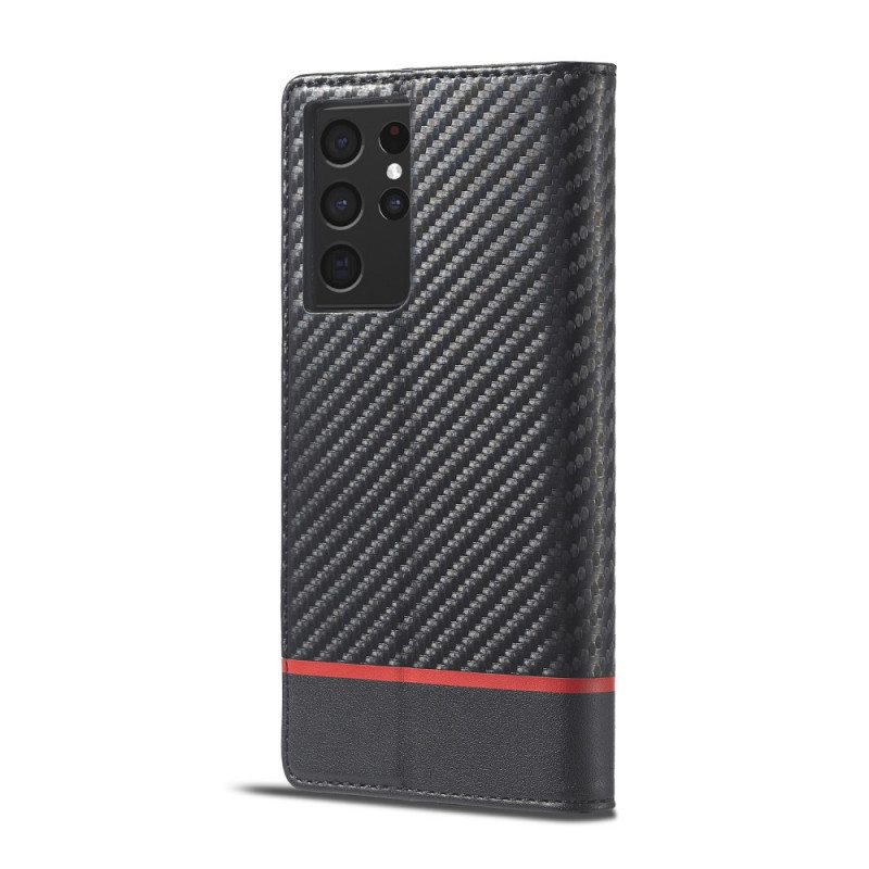 Nahkakotelo Samsung Galaxy S21 Ultra 5G Hiilikuitu Lc.imeeke