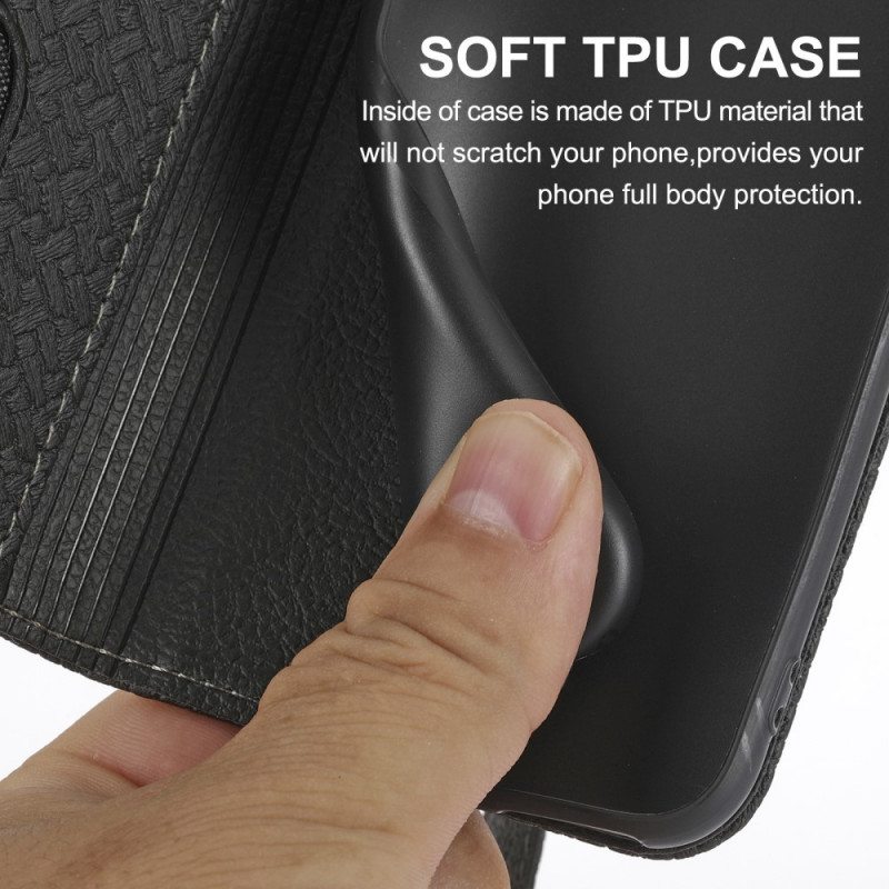 Nahkakotelo Samsung Galaxy S21 Ultra 5G Suojaketju Kuori Strappy Woven Leather Style