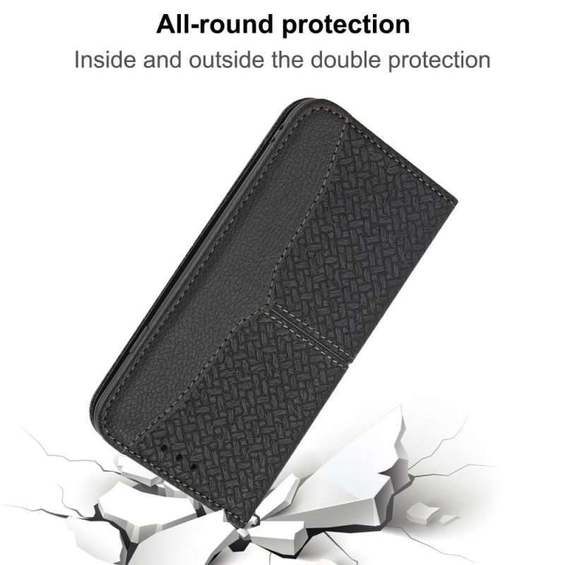 Nahkakotelo Samsung Galaxy S21 Ultra 5G Suojaketju Kuori Strappy Woven Leather Style