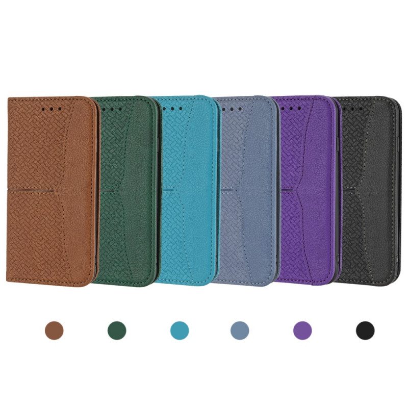 Nahkakotelo Samsung Galaxy S21 Ultra 5G Suojaketju Kuori Strappy Woven Leather Style