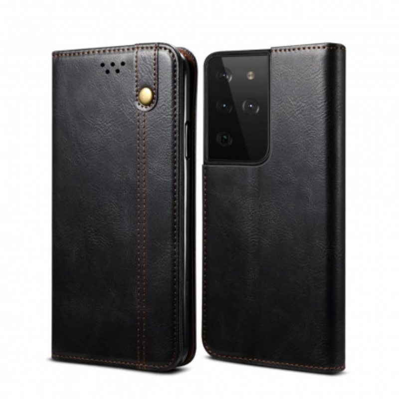 Puhelinkuoret Samsung Galaxy S21 Ultra 5G Kotelot Flip Vahattua Tekonahkaa