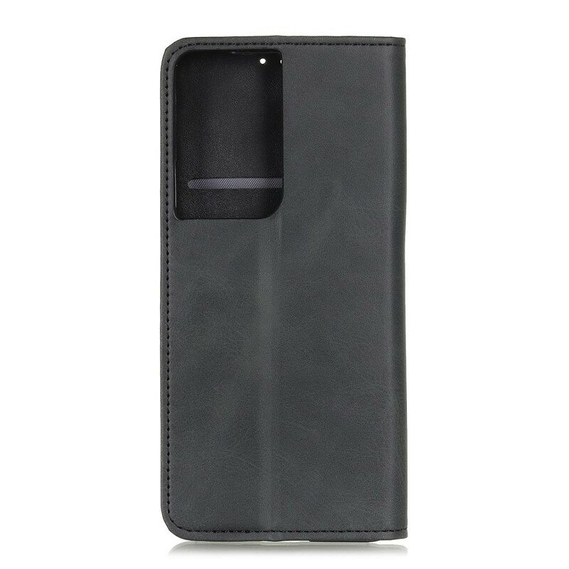Puhelinkuoret Samsung Galaxy S21 Ultra 5G Kotelot Flip Vintage Haljasnahkaa