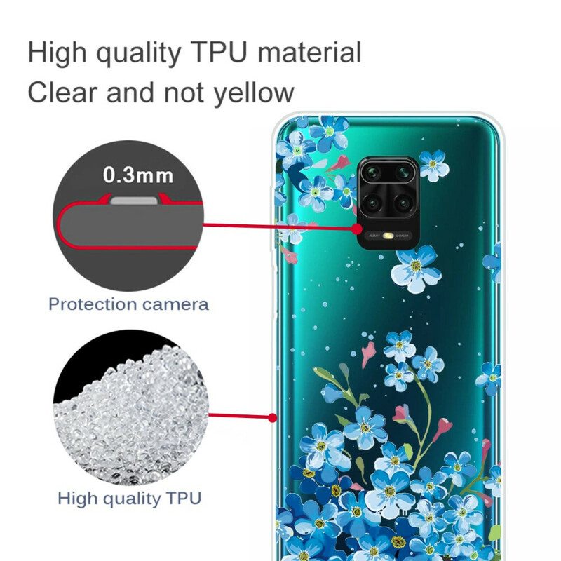 Kuori Xiaomi Redmi Note 9S / 9 Pro Sinisiä Kukkia