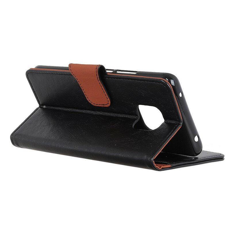 Nahkakotelo Xiaomi Redmi Note 9S / 9 Pro Halkaistu Nappan Nahka