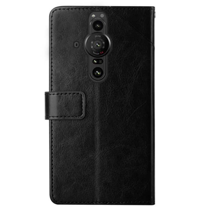 Kotelot Sony Xperia Pro-I Tyylikäs Nahkainen Geo Y -design