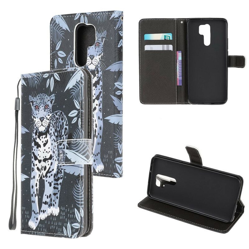 Kotelot Xiaomi Redmi 9 Suojaketju Kuori Strappy Leopard