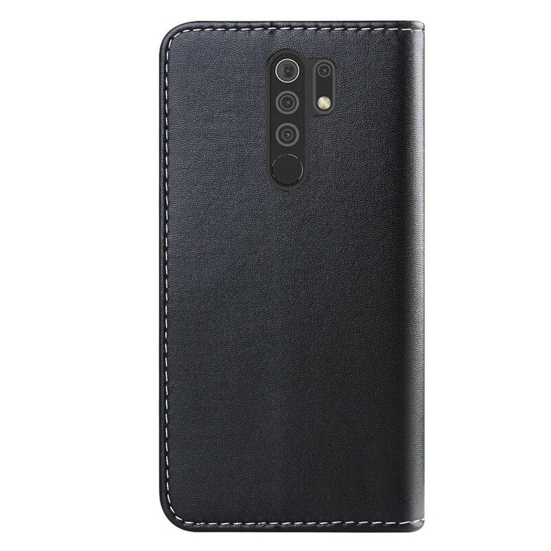Nahkakotelo Xiaomi Redmi 9 Kolmivärinen Nahkaefekti