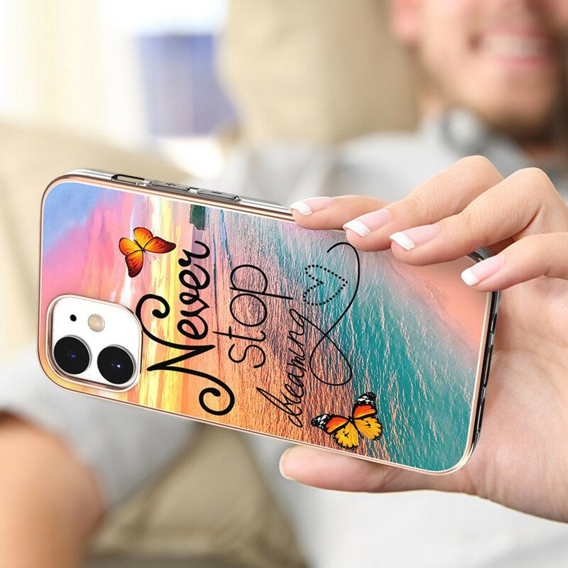 Case iPhone 12 Mini Älä Koskaan Lopeta Unelmoivia Perhosia