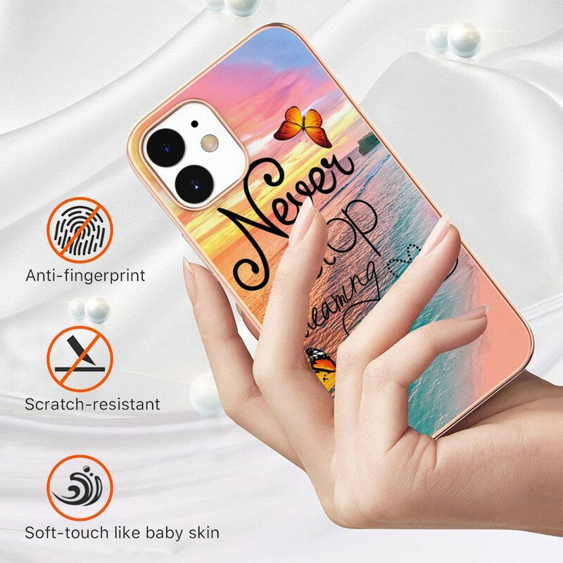 Case iPhone 12 Mini Älä Koskaan Lopeta Unelmoivia Perhosia