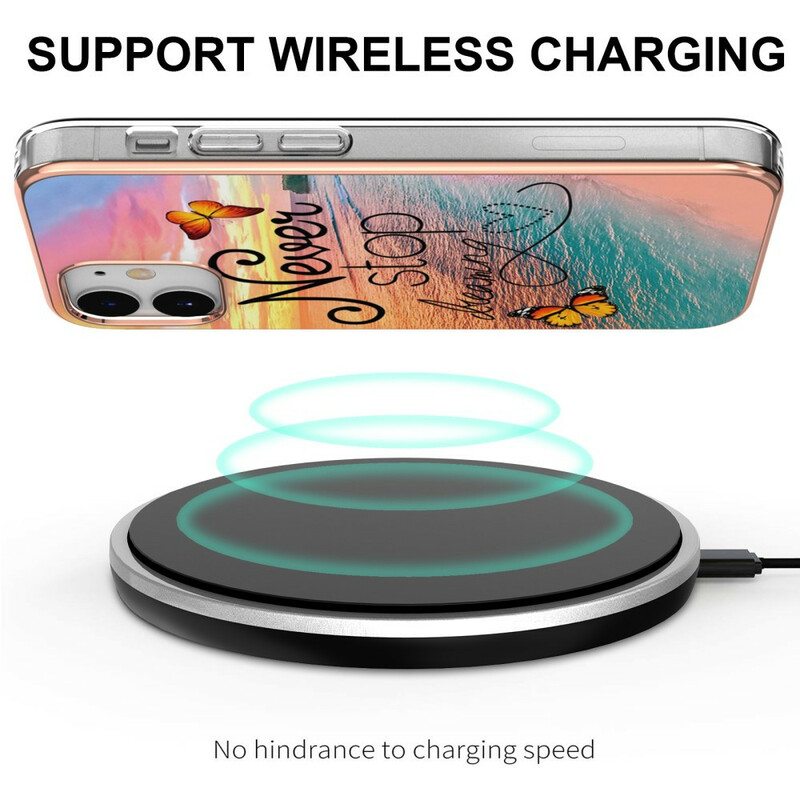Case iPhone 12 Mini Älä Koskaan Lopeta Unelmoivia Perhosia
