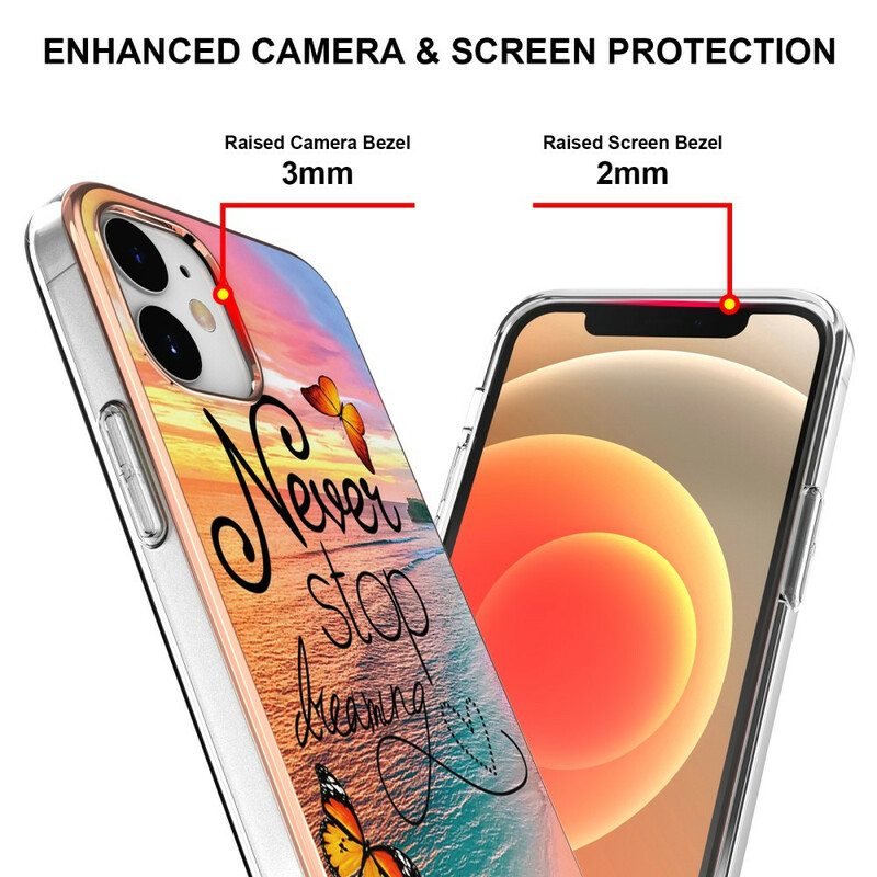 Case iPhone 12 Mini Älä Koskaan Lopeta Unelmoivia Perhosia