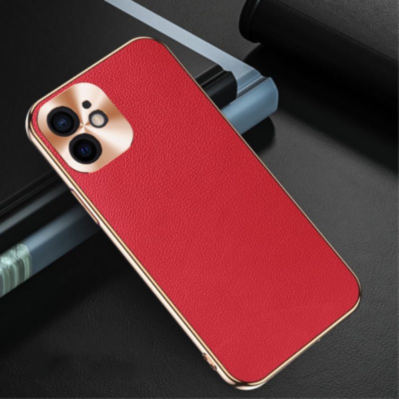 Case iPhone 12 Mini Suojakuori Valokuvamoduulin Suojaus Aitoa Nahkaa
