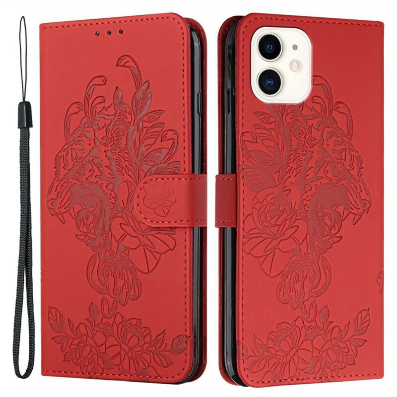 Kotelot iPhone 12 Mini Suojaketju Kuori Barokki Ranneke Tiger