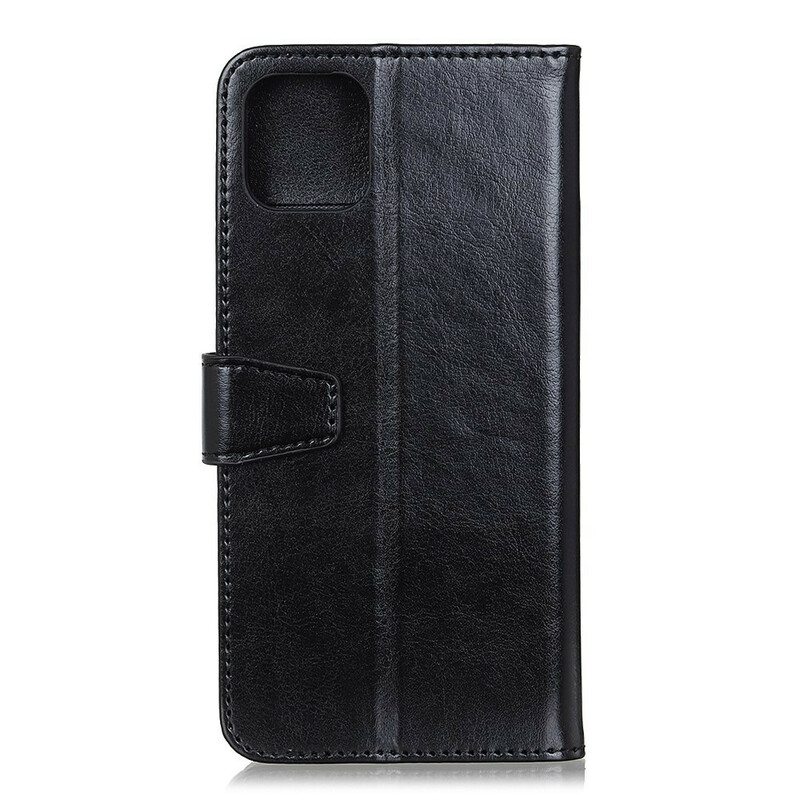 Kotelot iPhone 12 Mini Yksinkertainen Kiiltävä Nahkaefekti