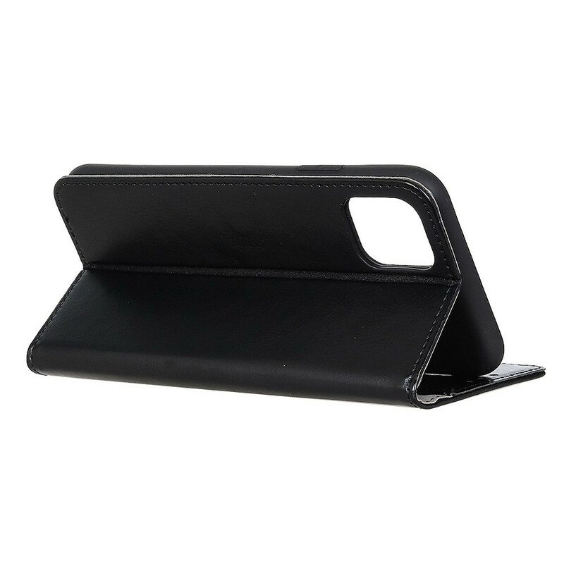 Kotelot iPhone 12 Mini Yksinkertainen Kiiltävä Nahkaefekti