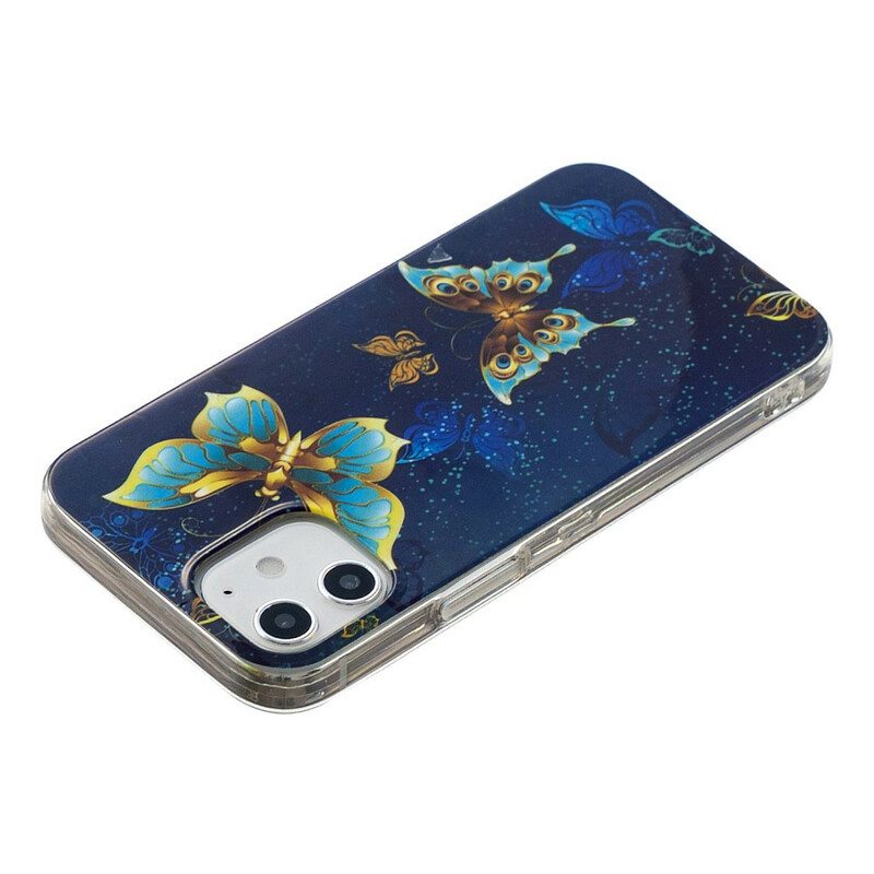 Kuori iPhone 12 Mini Fluoresoivat Perhoset -sarja