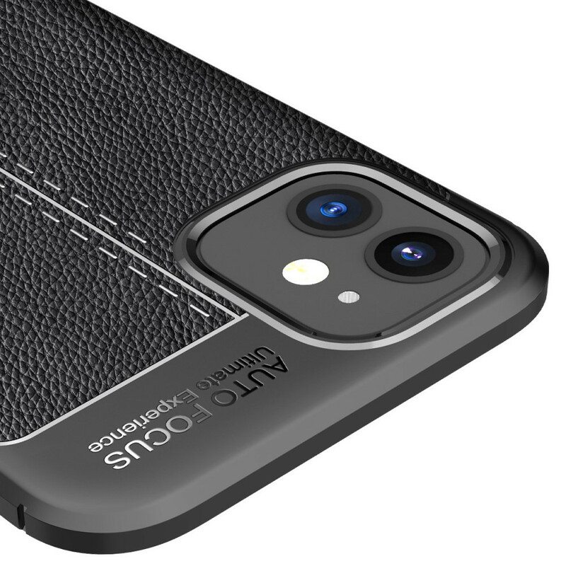 Kuori iPhone 12 Mini Kaksilinjainen Litsi-nahkaefekti