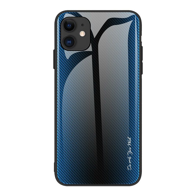 Kuori iPhone 12 Mini Klassinen Hiilikuitukarkaistu Lasi