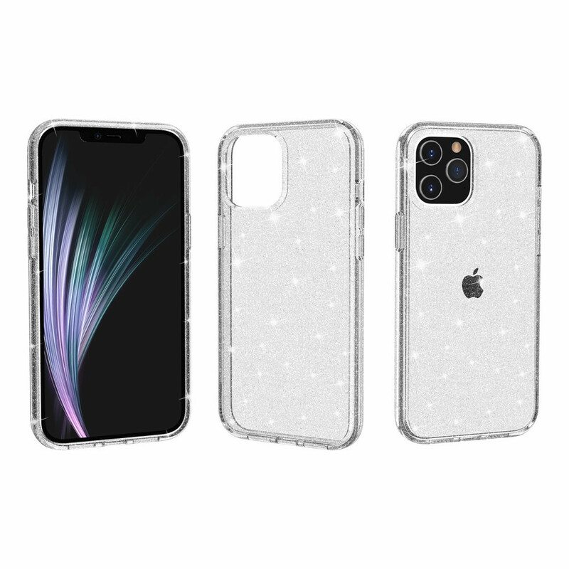 Kuori iPhone 12 Mini Läpinäkyvät Paljetit
