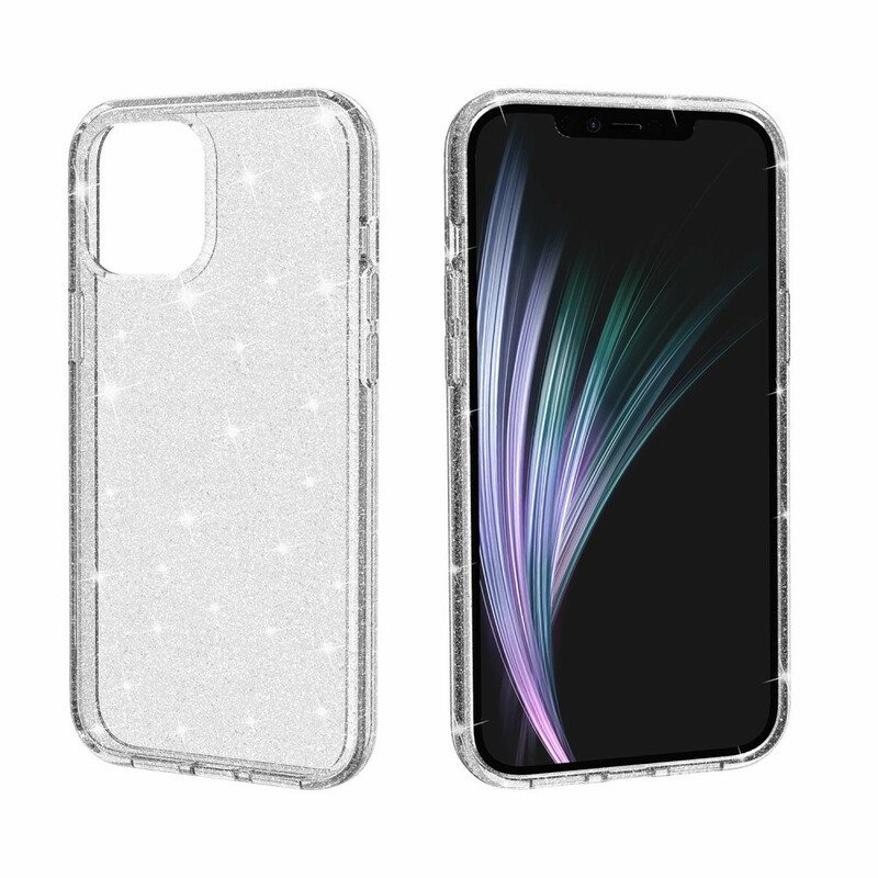 Kuori iPhone 12 Mini Läpinäkyvät Paljetit