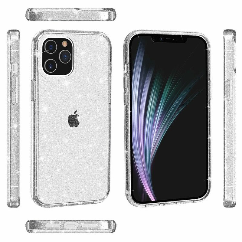 Kuori iPhone 12 Mini Läpinäkyvät Paljetit